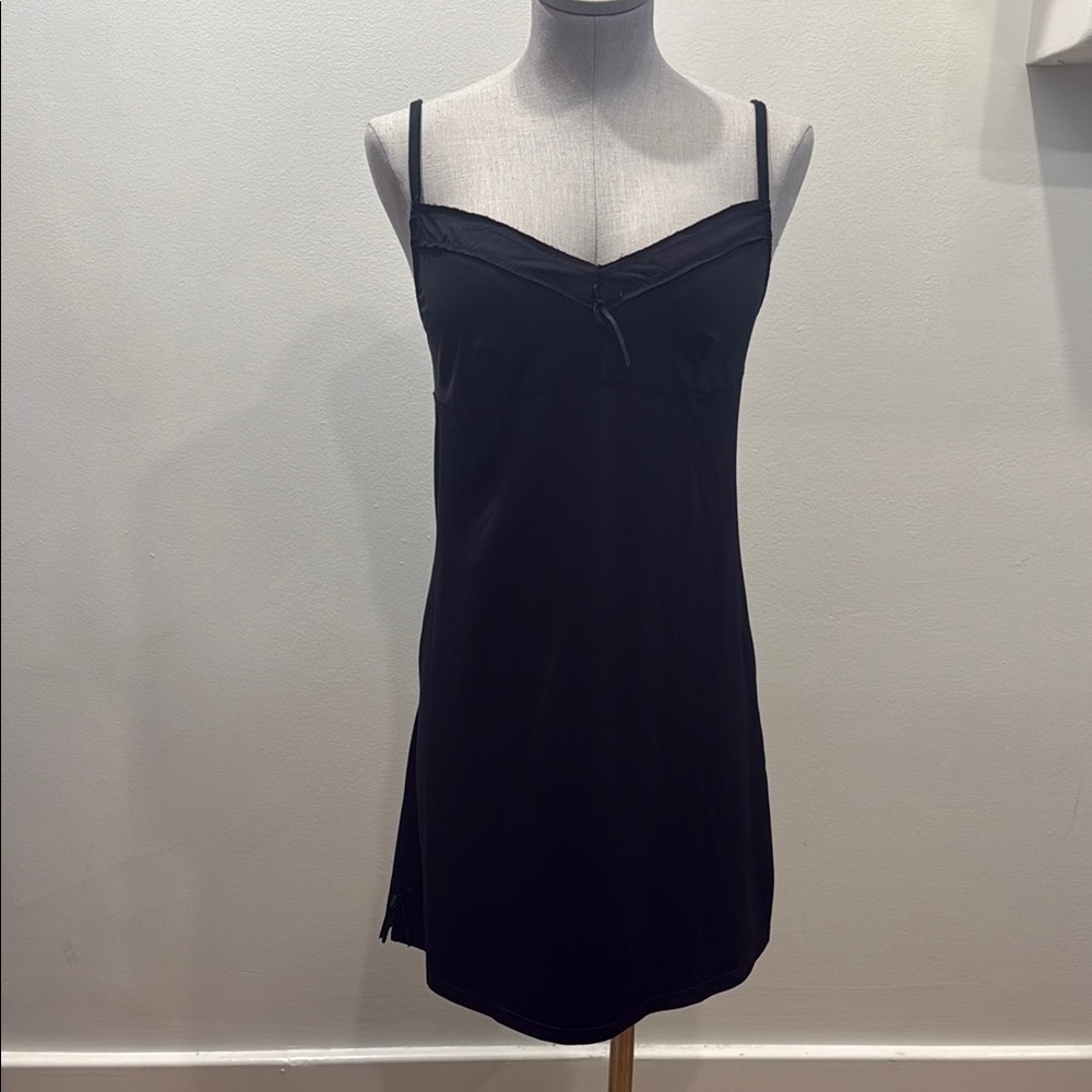 Chic Black Midi Dress with Spaghetti Straps